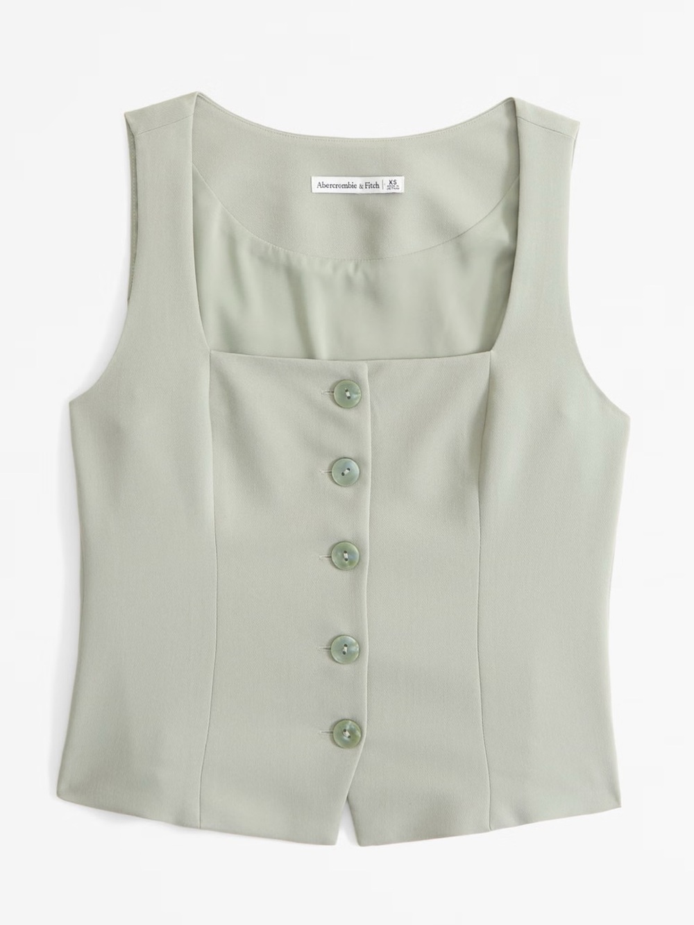 Abercrombie & Fitch Light Sage Button-Front Tank Top